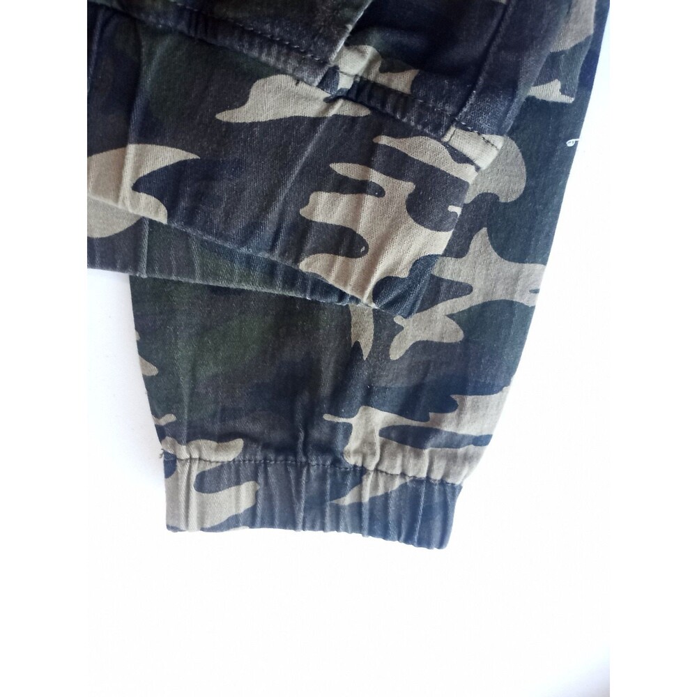 SONG Denim Camo Jogger Pants High Rise Elastic & Drawstring Sz 7/28 Cotton - Picture 10 of 16